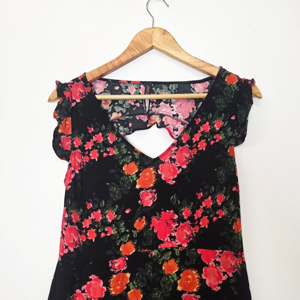 Anthropologie Tracy Reese Laurete Black Floral Jumpsuit Medium Boho Cottagecore - Picture 3 of 10